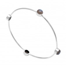 Labradorite oval silver bracelet